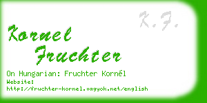 kornel fruchter business card